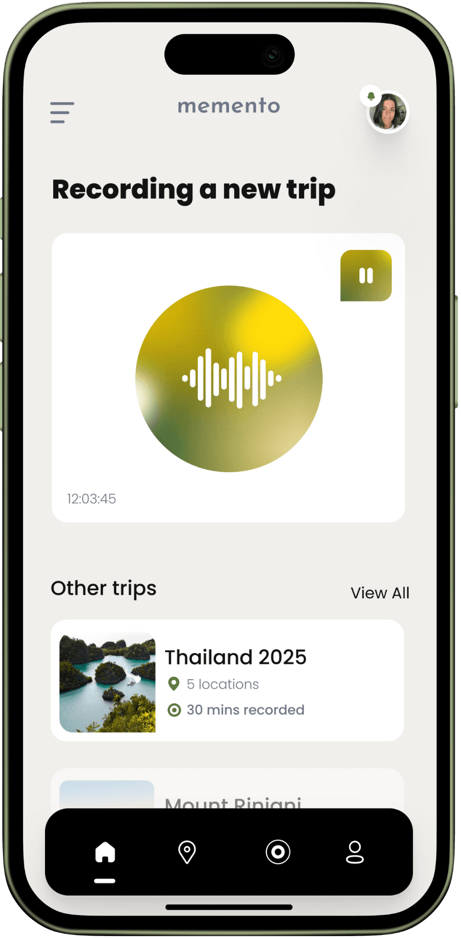 Memento app screenshot